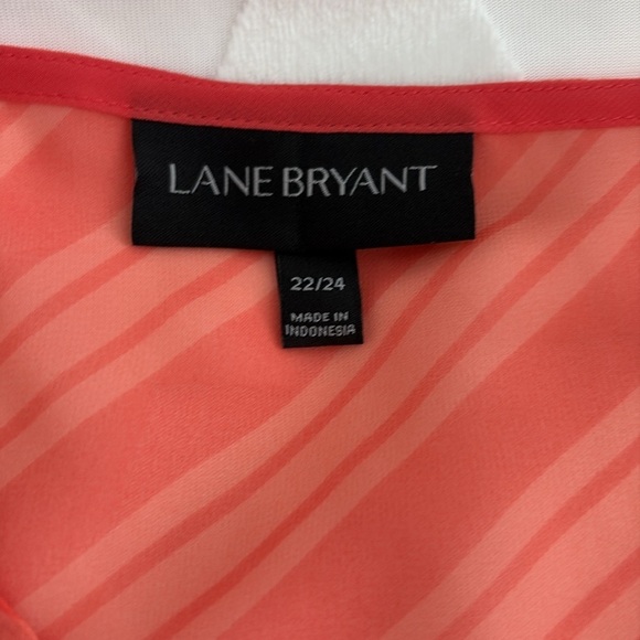 Lane Bryant Coral & Cream/Off White Geometric Asymmetrical Tunic. Size 22/24. - Picture 8 of 13